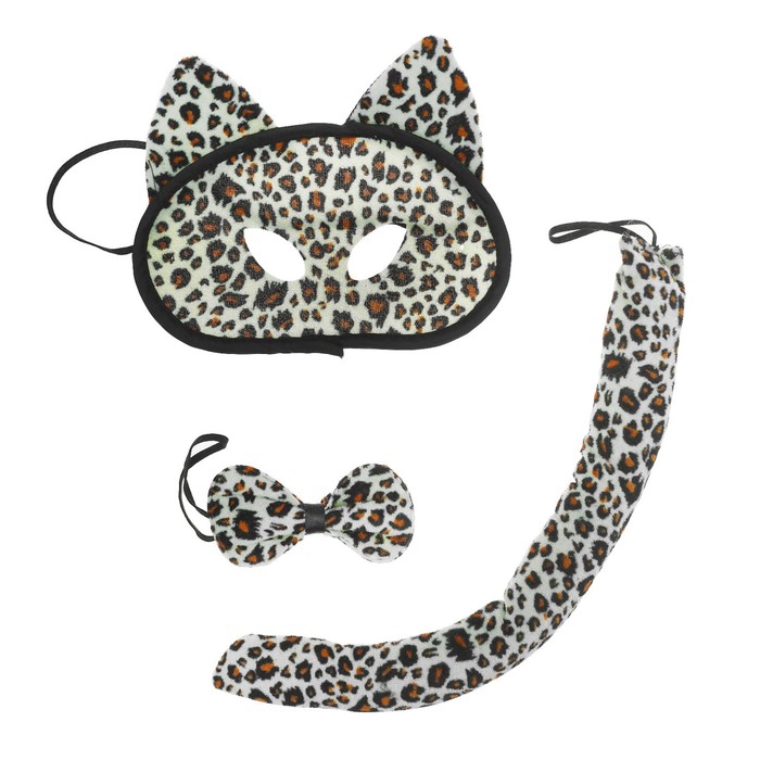 Карнавальый набор "Леопард", 3 предмета: маска, бант, хвост