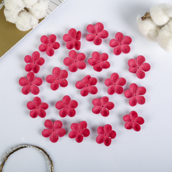 Декор для творчества под замшу "Незабудка" розовый (набор 20 шт) 3х3 см