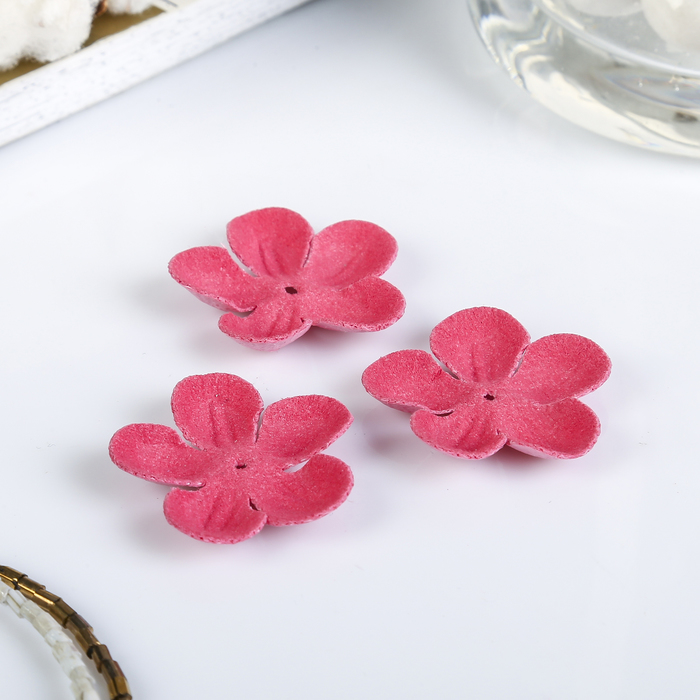 Декор для творчества под замшу "Незабудка" розовый (набор 20 шт) 3х3 см