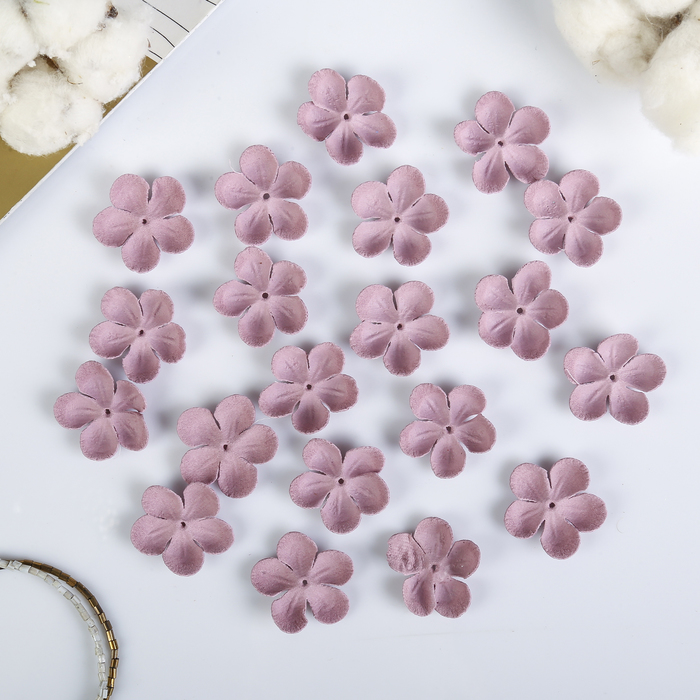 Декор для творчества под замшу "Незабудка" нежно-розовый (набор 20 шт) 3х3 см