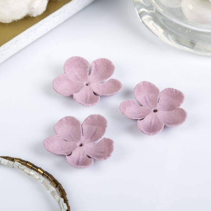 Декор для творчества под замшу "Незабудка" нежно-розовый (набор 20 шт) 3х3 см