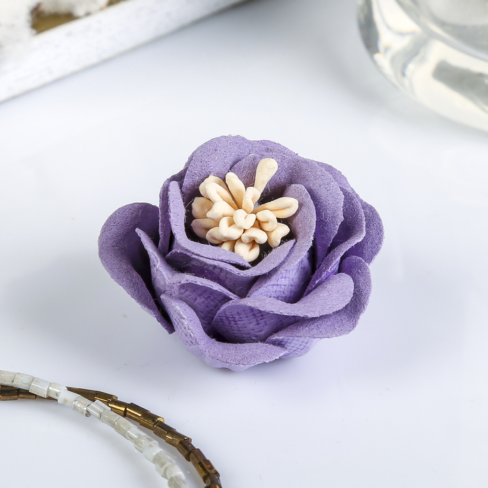 Декор для творчества под замшу "Розочка" сиреневый (набор 2 шт) 4,5х4,5 см