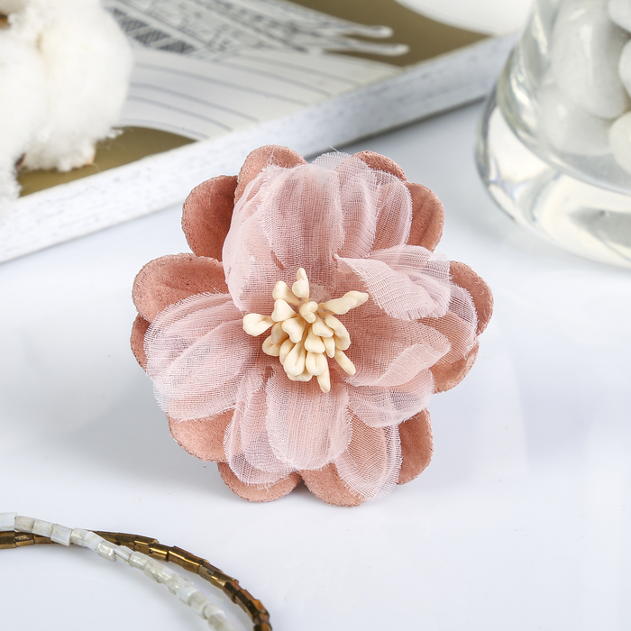 Декор для творчества под замшу "Нимфея" нежно-розовый (набор 2 шт) 5х5 см