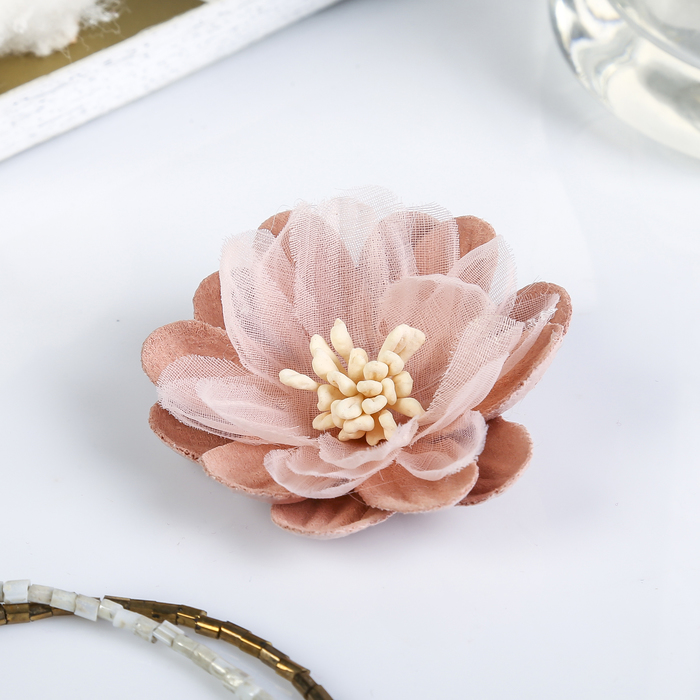 Декор для творчества под замшу "Нимфея" нежно-розовый (набор 2 шт) 5х5 см