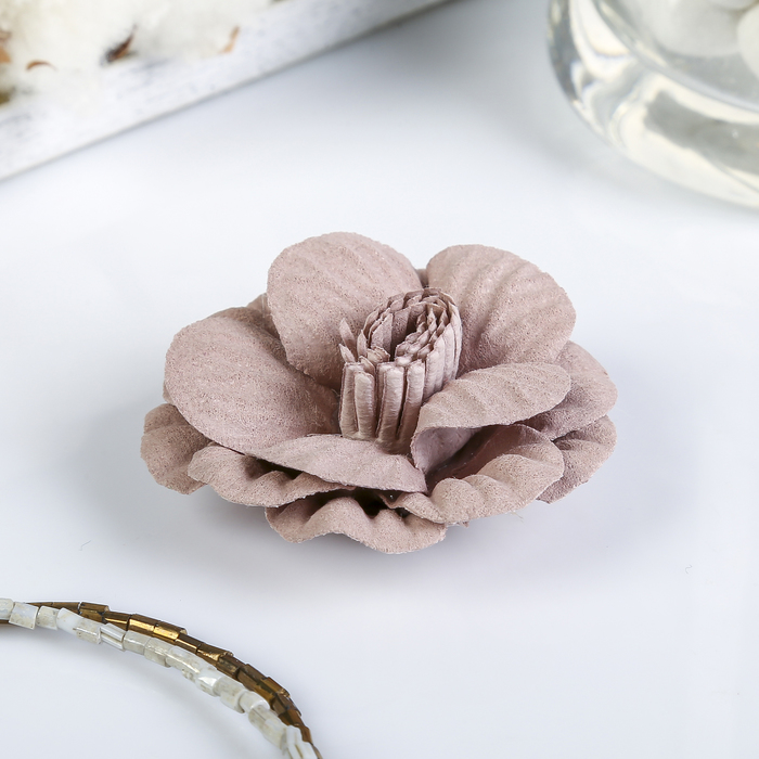 Декор для творчества под замшу "Камелия" телесный (набор 2 шт) 5х5 см