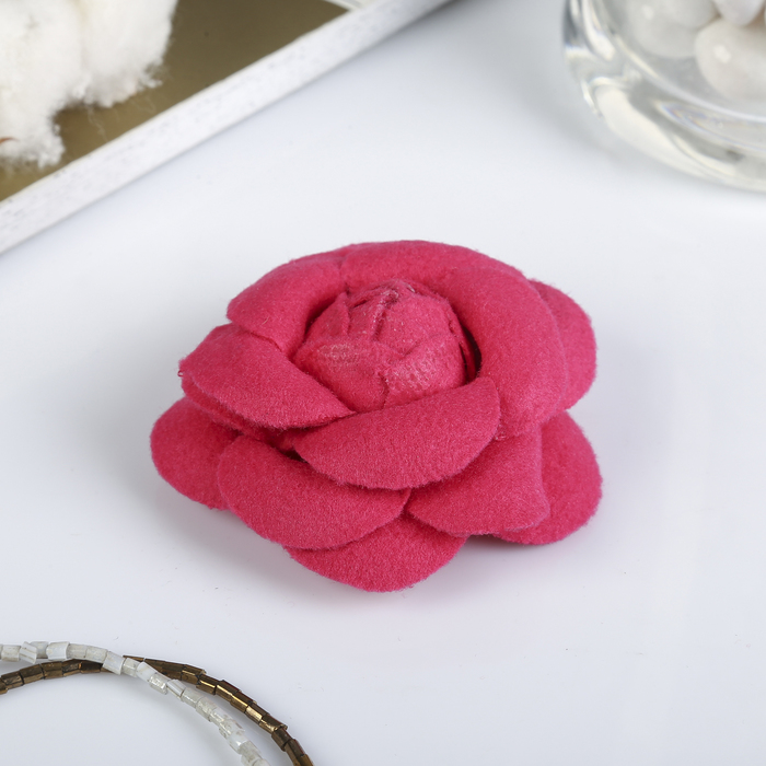 Декор для творчества войлок "Королевская роза" розовый (набор 2 шт) 6,5х6,5 см