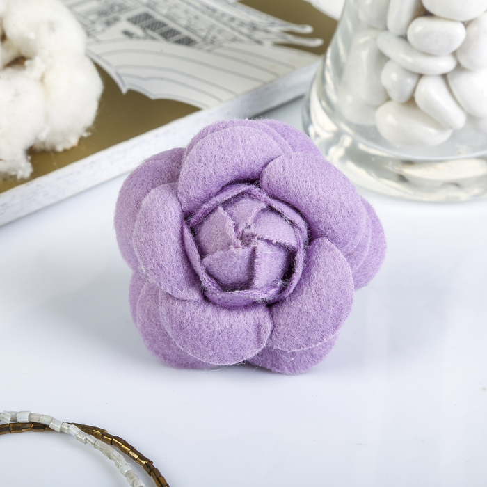 Декор для творчества войлок "Королевская роза" сиреневый (набор 2 шт) 6,5х6,5 см