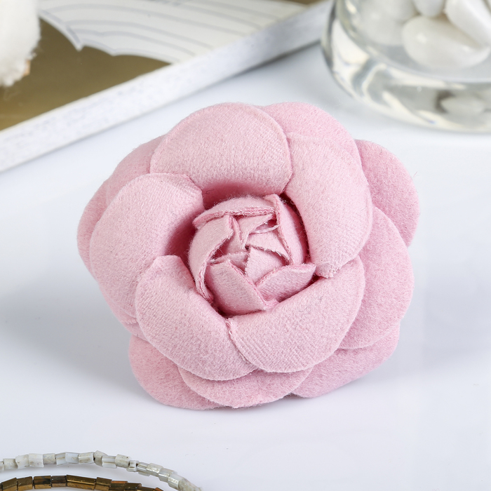 Декор для творчества войлок "Королевская роза" нежно-розовый (набор 2 шт) 6,5х6,5 см