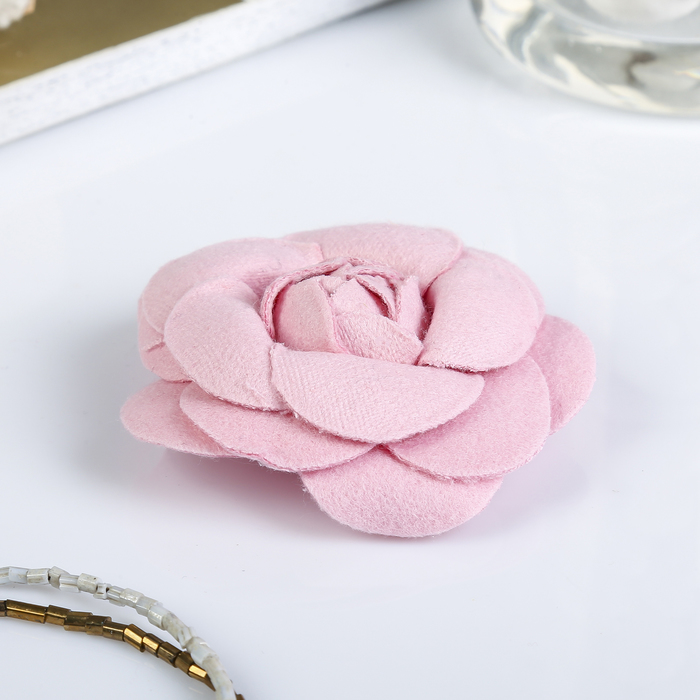 Декор для творчества войлок "Королевская роза" нежно-розовый (набор 2 шт) 6,5х6,5 см