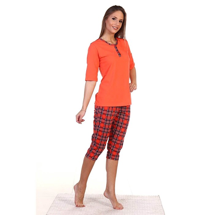 Пижама женская (футболка, бриджи) ПК227 цвет МИКС, р-р 46