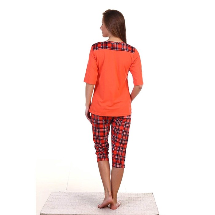 Пижама женская (футболка, бриджи) ПК227 цвет МИКС, р-р 56