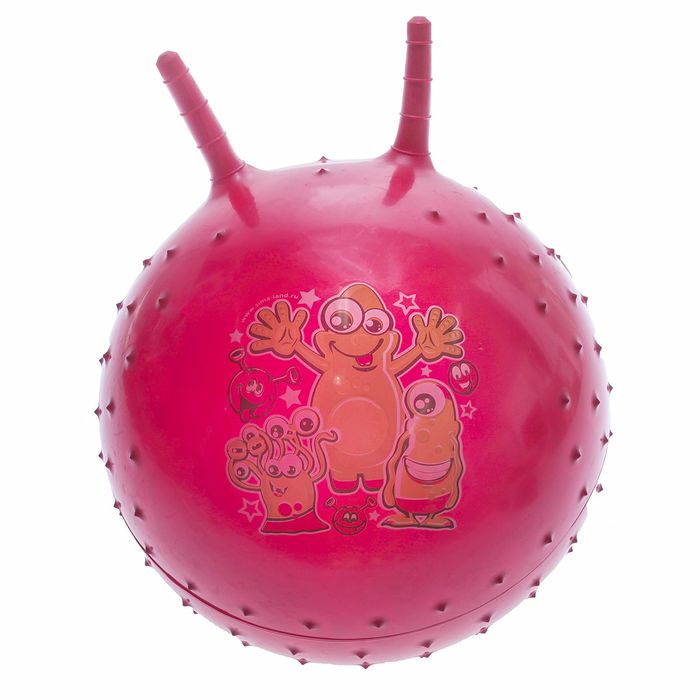 Мяч попрыгун с рожками массажный d=45 см, 320 гр, цвета микс