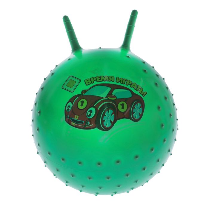 Мяч попрыгун с рожками массажный d=45 см, 320 гр, цвета микс