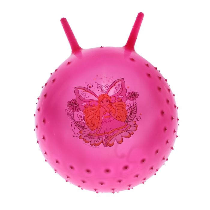 Мяч попрыгун с рожками массажный d=45 см, 320 гр, цвета микс