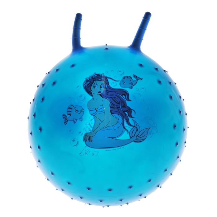 Мяч попрыгун с рожками массажный d=45 см, 320 гр, цвета микс