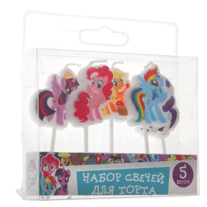 Набор свечей для торта "My Little Pony" на палочках, 5штуки