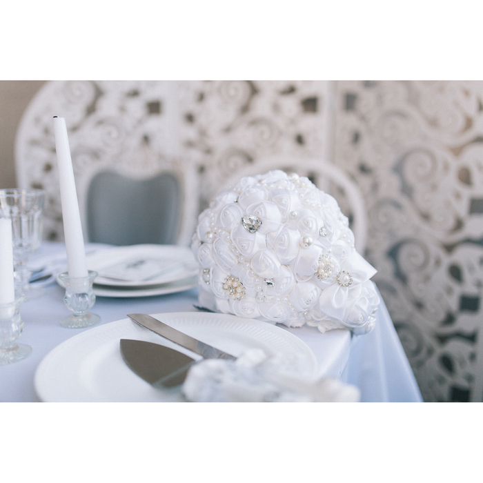 Свадебный букет, белый 26*26*22см