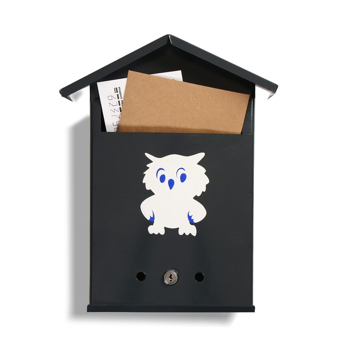 фото Ящик почтовый с замком, вертикальный, «почта», серый