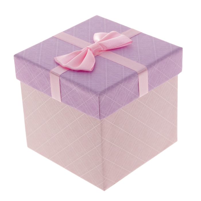 Коробка подарочная, сиреневый, 10 х 10 х 10 см