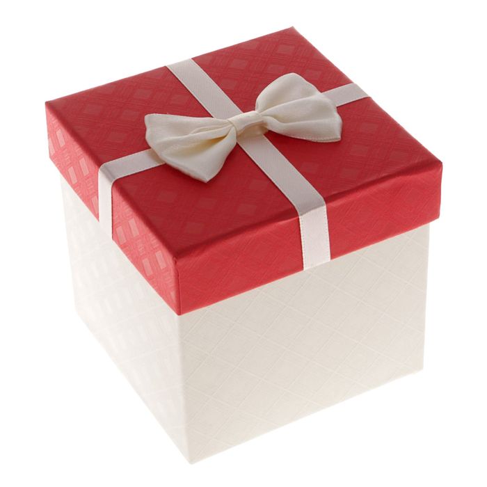 Коробка подарочная, красный, 10 х 10 х 10 см