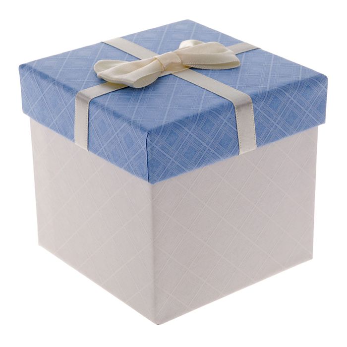 Коробка подарочная, синий, 10 х 10 х 10 см
