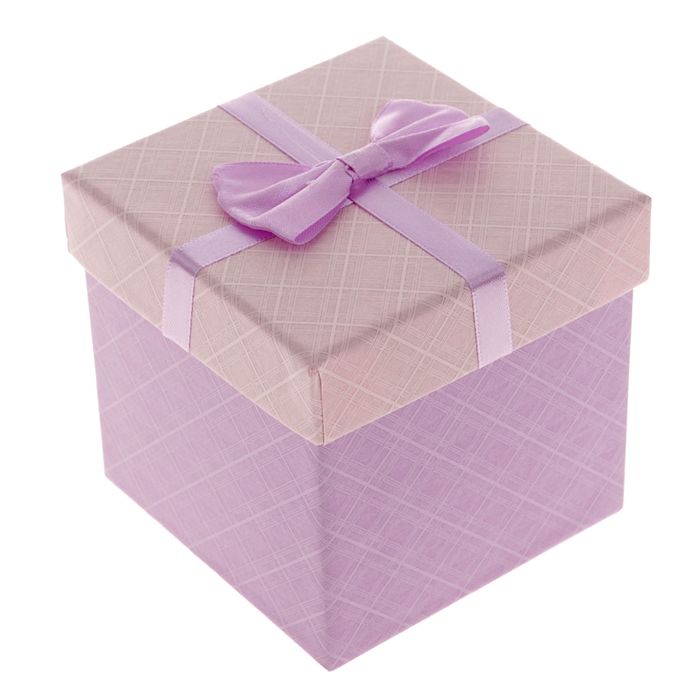 Коробка подарочная, сиреневый, 10 х 10 х 10 см
