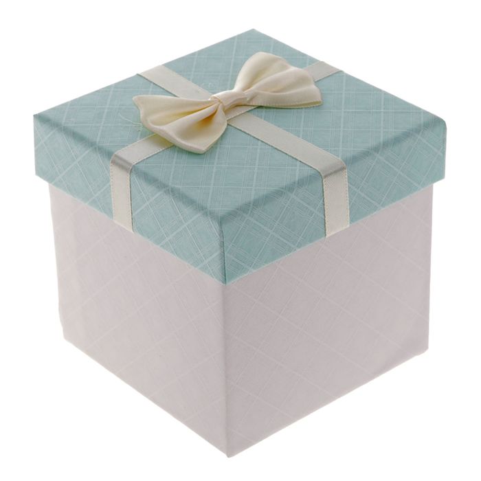 Коробка подарочная, бирюзовый, 10 х 10 х 10 см