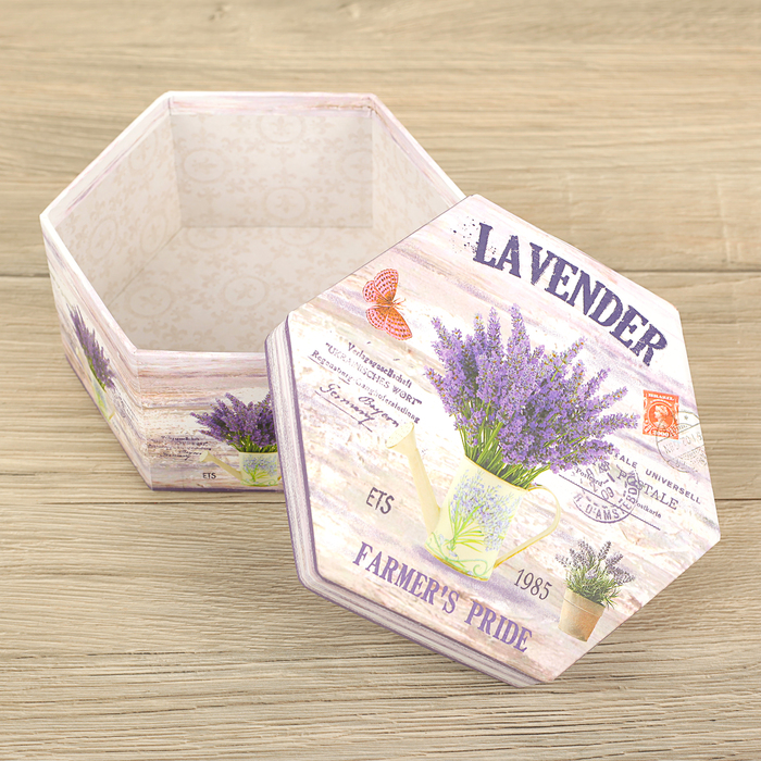 Набор коробок 3в1 "Лаванда", 18,5 х 18,5 х 8 - 13,5 х 13,5 х 6,5 см