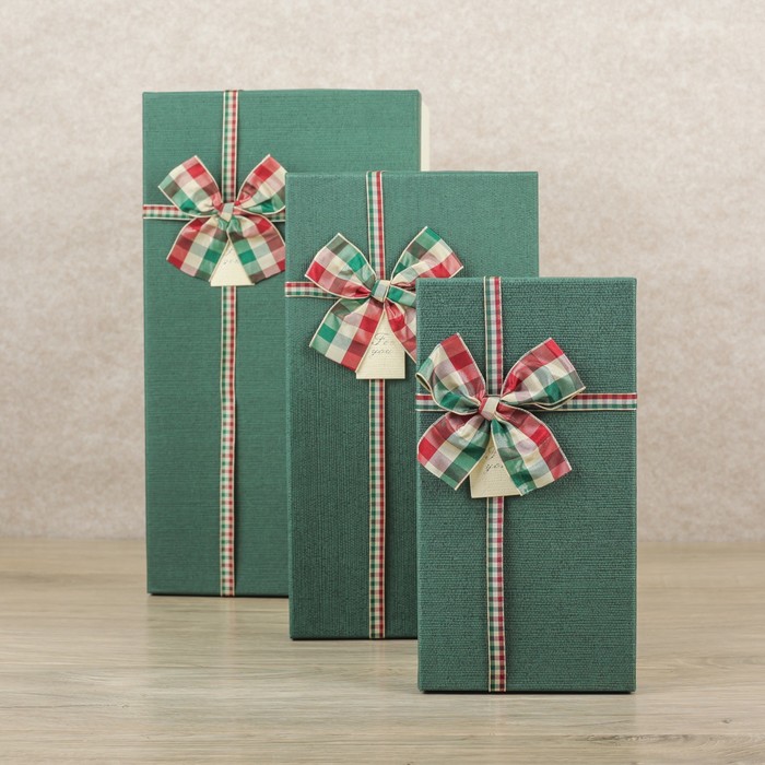 Набор коробок 3в1 "С бантиком", 39,5 х 22 х 14,5 - 26 х 14 х 11 см