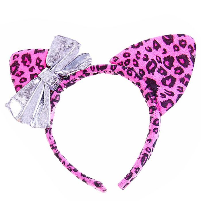 Ободок ляписные ушки с бантиком, цвета МИКС