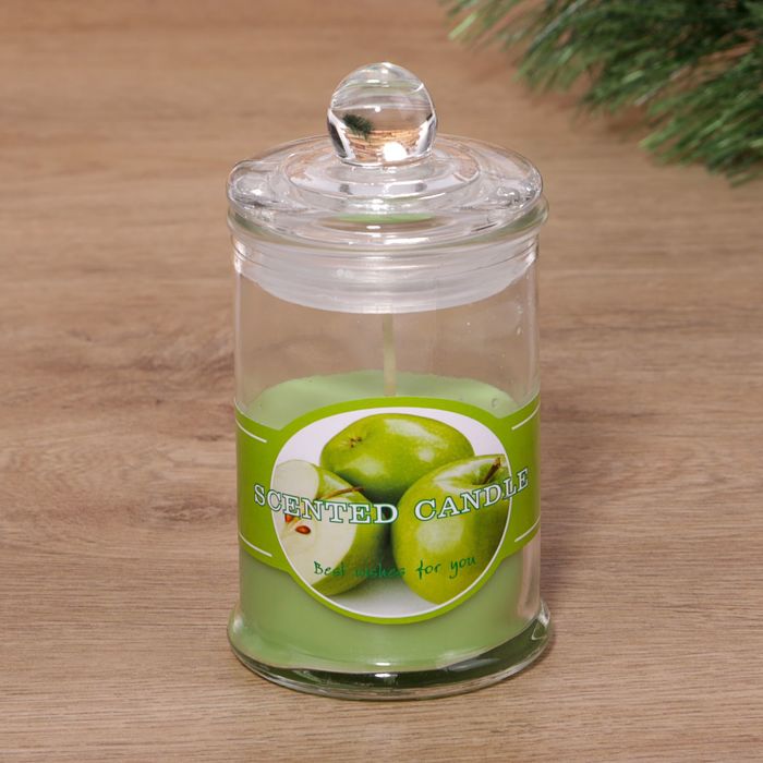 Свечи ароматическая в стекле "Домашняя" 11х6см. яблоко