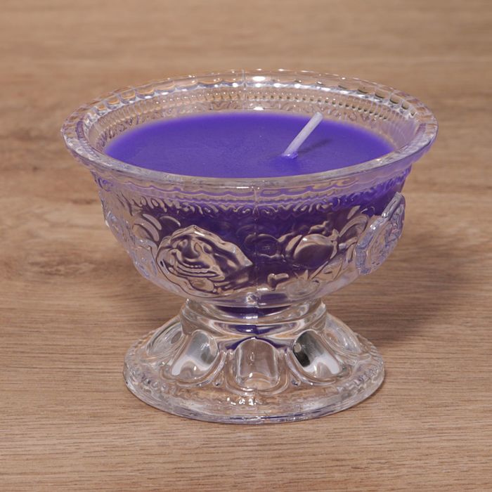 Свечи ароматическая в стекле "Очарование" 8х5,5см. лаванда