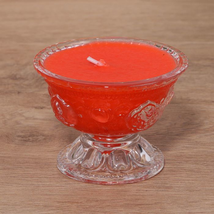 Свечи ароматическая в стекле "Очарование" 8х5,5см. клубника