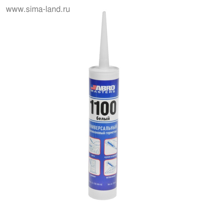 

Герметик силиконовый 1100 ABRO MASTERS белый, 280 мл, SS-1100-WH