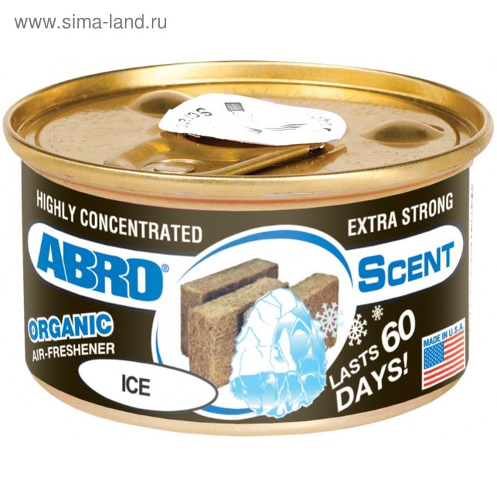Освежитель воздуха ABRO Органик, 42 г, Черный лёд AS-560-IB