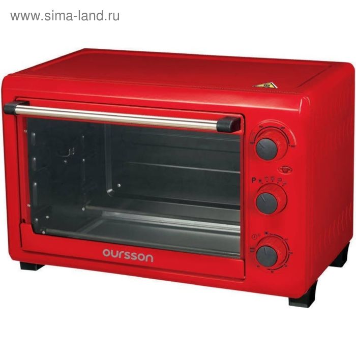 фото Мини-печь oursson mo2610/rd, 1500 вт, 26 л, 4 режима, регулировка температуры, красная