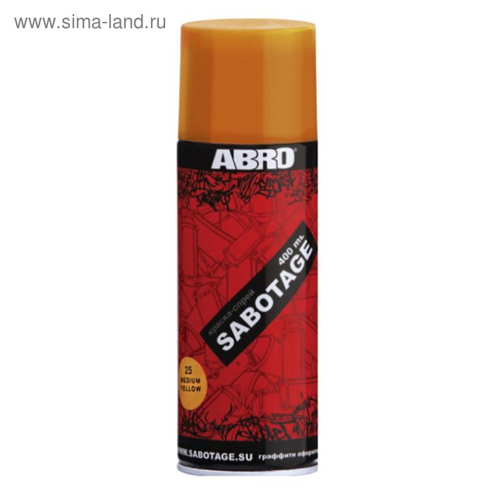 Краска-спрей ABRO SABOTAGE 14 оранжевый, 400 мл SPG-014 краска abro sabotage 141 черно коричневый полуглянцевая 400 мл
