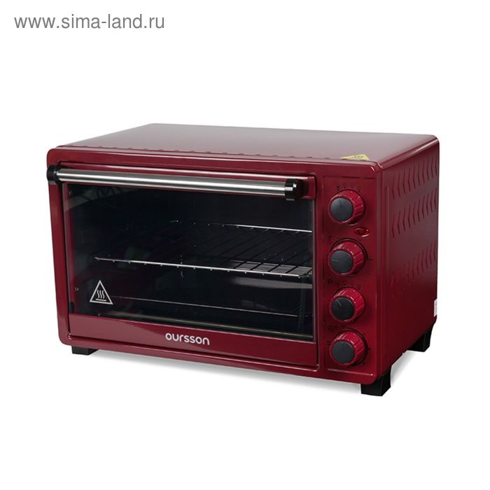 фото Мини-печь oursson mo3020/dc, 1500 вт, 30 л, 4 режима, регулировка температуры, бордовая