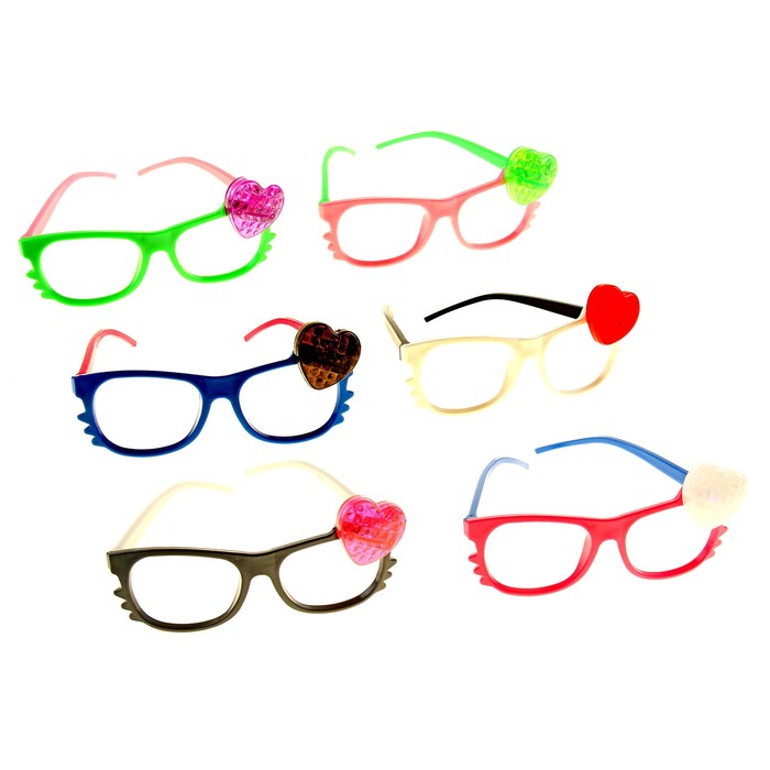 карнавал очки свет сердце цвет микс