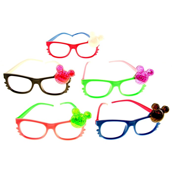 карнавал очки свет мордашка цвет микс