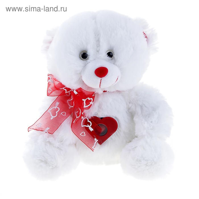 Игрушка с бьющимся сердцем. Плюшевый мишка с сердечком. Белый плюшевый медведь с сердечком. Игрушка с бьющимся сердцем. Плюшевый мишка с сердечком.