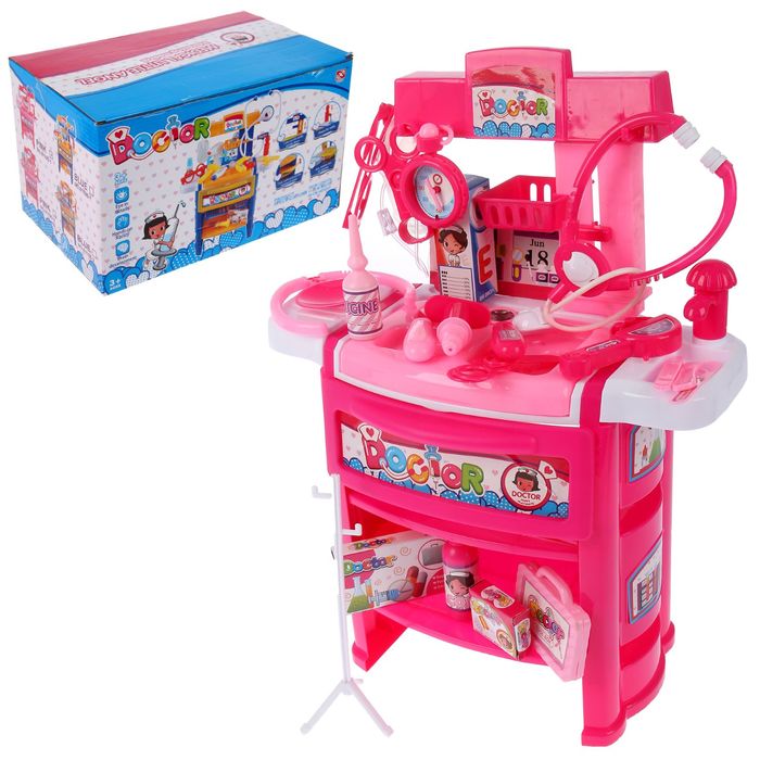 Набор доктора "Медицинский кабинет" с аксессуарами, бежит вода из крана