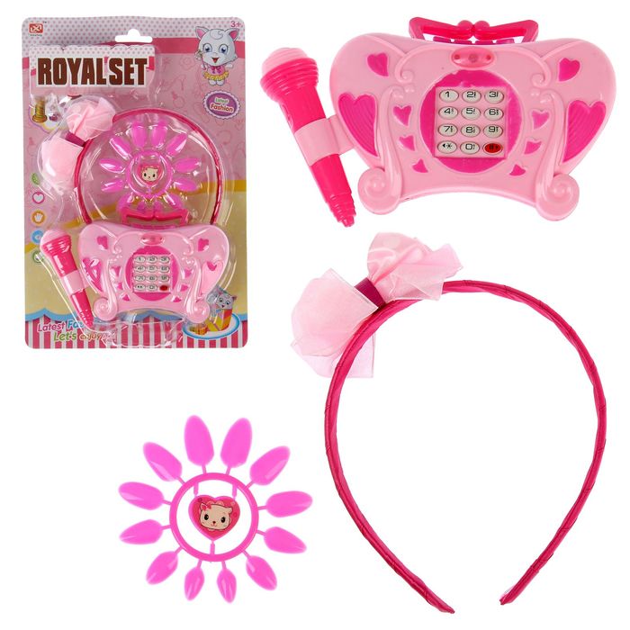 Набор аксессуаров для юной красотки с микрофоном, со световыми и звуковыми эффектами МИКС