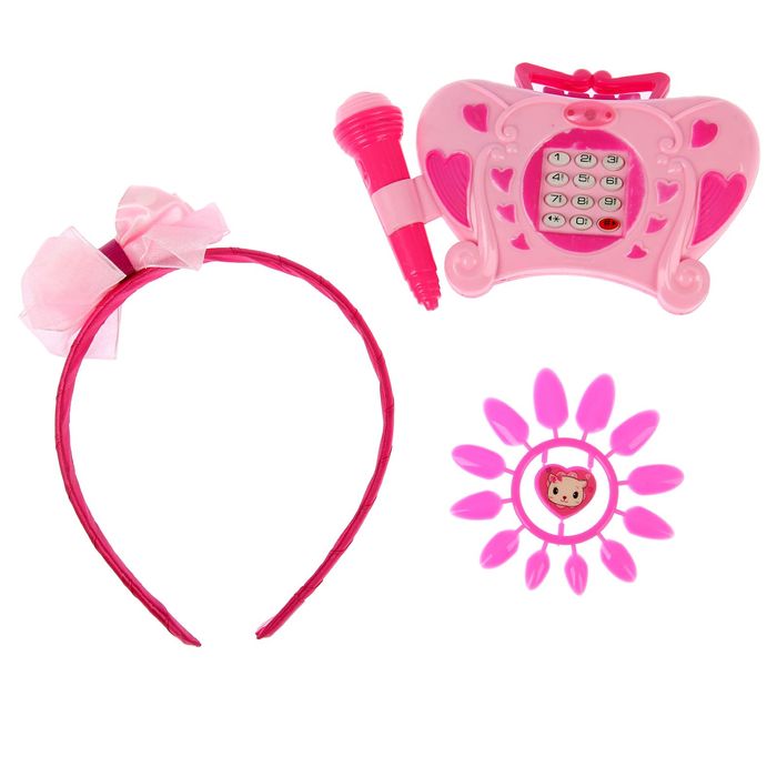 Набор аксессуаров для юной красотки с микрофоном, со световыми и звуковыми эффектами МИКС