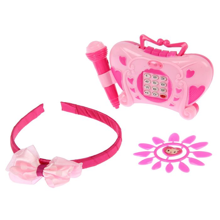 Набор аксессуаров для юной красотки с микрофоном, со световыми и звуковыми эффектами МИКС