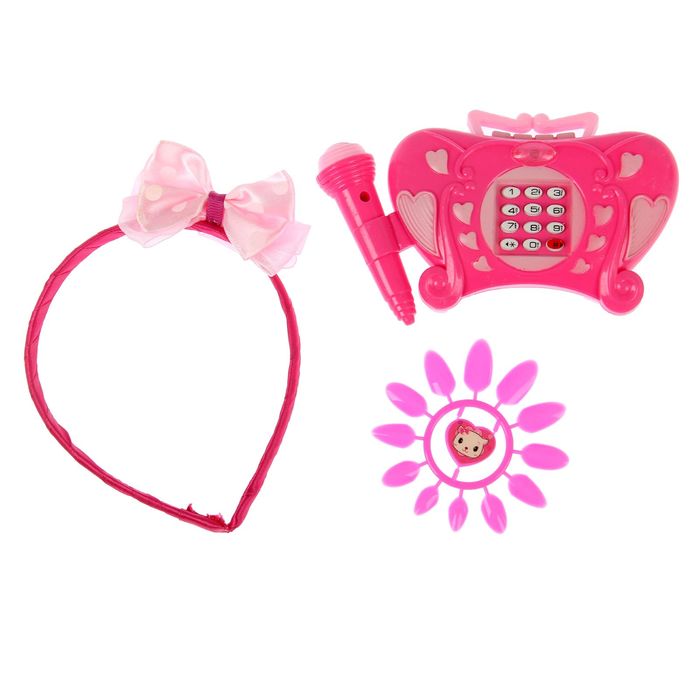 Набор аксессуаров для юной красотки с микрофоном, со световыми и звуковыми эффектами МИКС