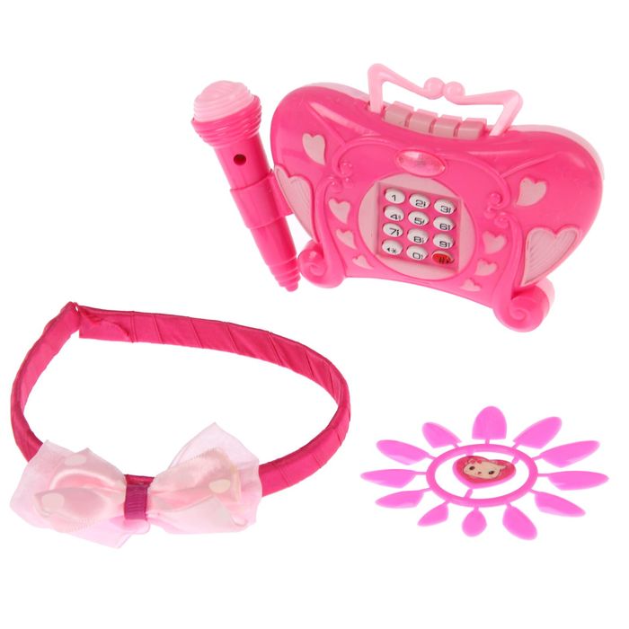 Набор аксессуаров для юной красотки с микрофоном, со световыми и звуковыми эффектами МИКС