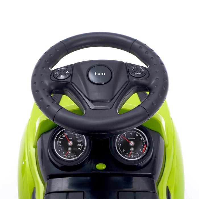 Толокар "Ровер", световые и звуковые эффекты, цвет зеленый