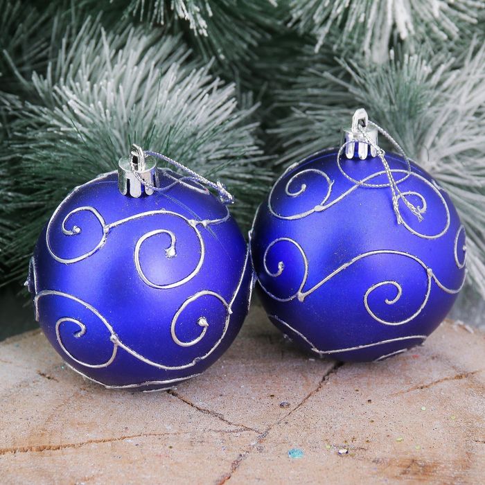 Набор шаров пластик "Элит" d-7 см 9 шт синий