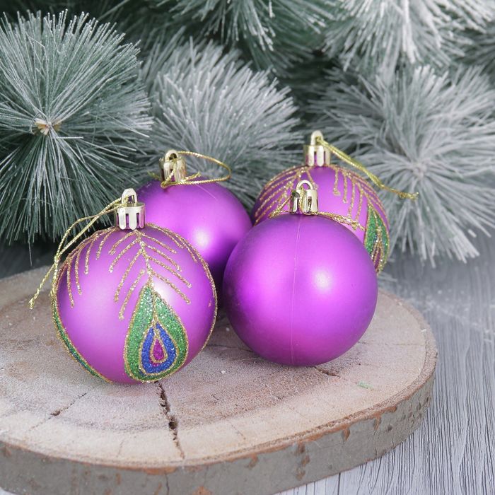 Набор шаров пластик "Перо Жар-птицы" d-6 см 10 шт.